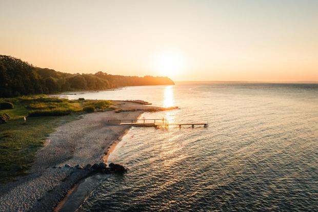 Trelde Næs ved solnedgang